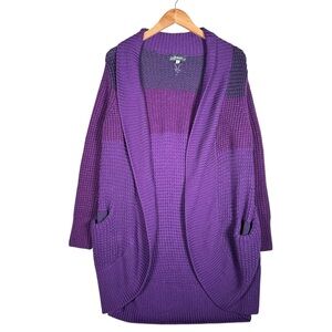 IBEX Chunky Merino Knit Open Front Cocoon Duster Cardigan